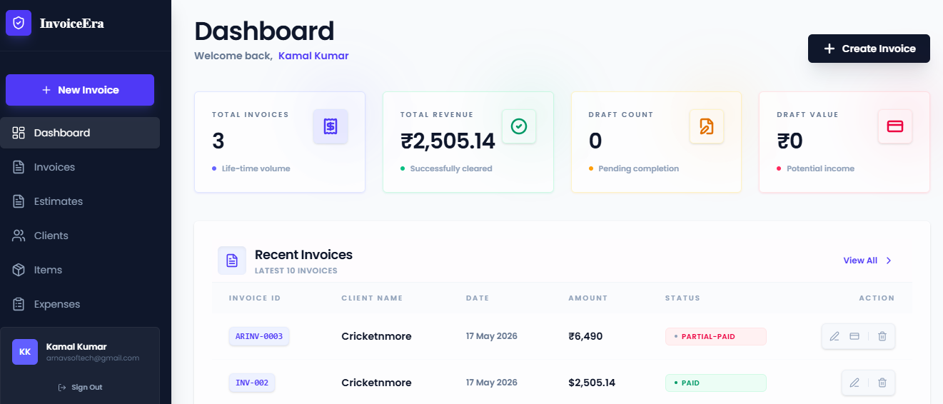 FREE Invoicing Tools - InvoiceEra by Arnav Softech