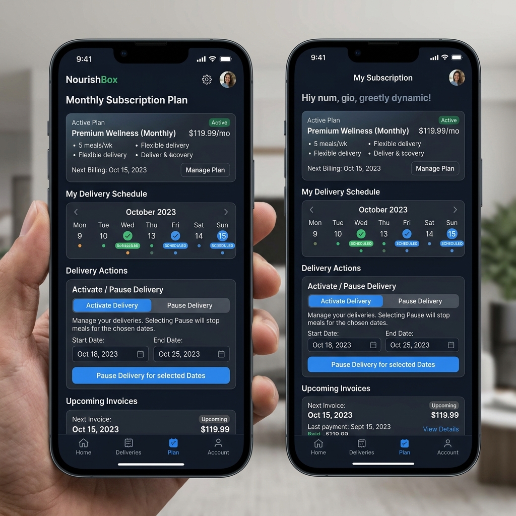 Subscription Management Screenshot